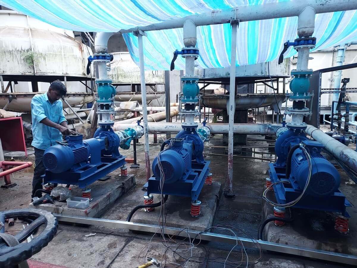 Electrical Works To Connect Wiring To Cooling Tower Pumps Electrical Works To Connect Wiring To Cooling Tower Pumps